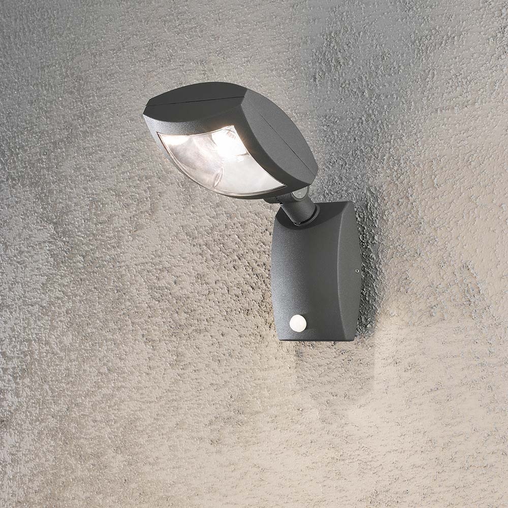 S.Luce Latina LED Sensor Außen-Wandlampe Anthrazit