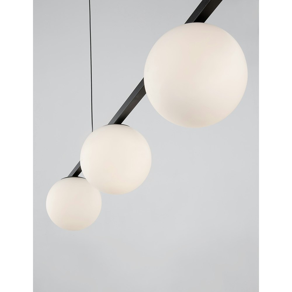 Nova Luce Joline LED Lampe à suspendre en verre noir thumbnail 4