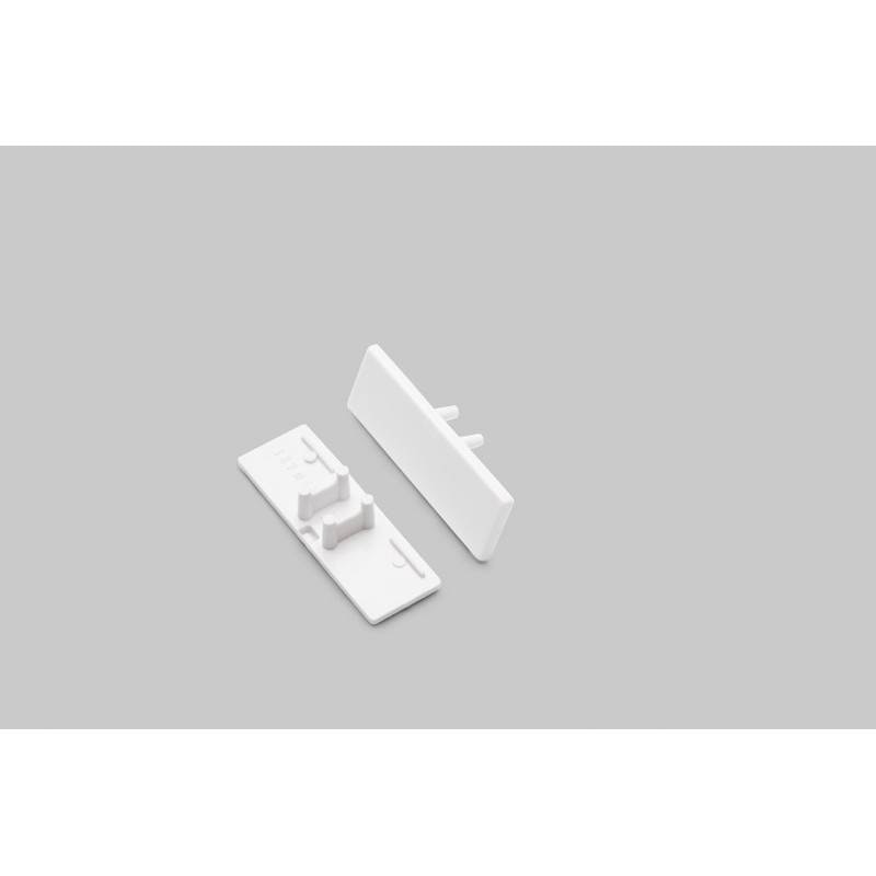 Endkappen 2er Set für Aufbau-Wandprofil T-Form Typ A Weiß 