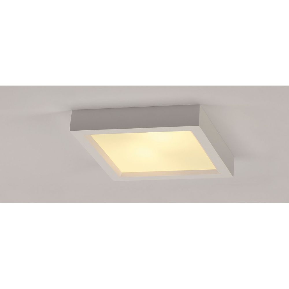 S.Luce SLV Deckenleuchte GL 104 E27 eckig weisser Gips max. 2x25W